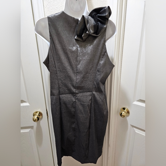 Pewter Sleeveless Formal Evening Dress size 12 EUC - Picture 5 of 9
